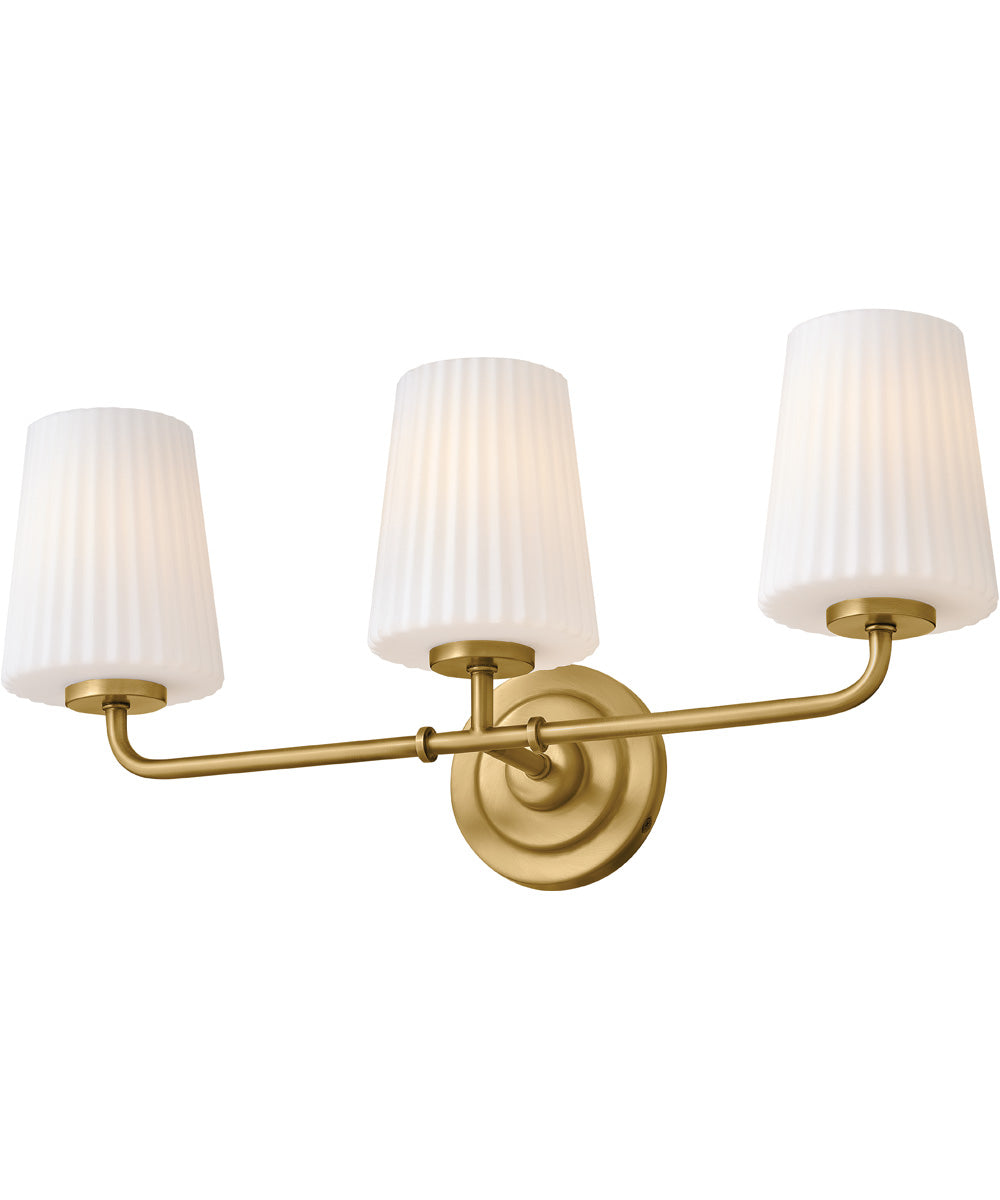 McKenna 3-Light Medium Three Light Vanity in Lacquered Brass
