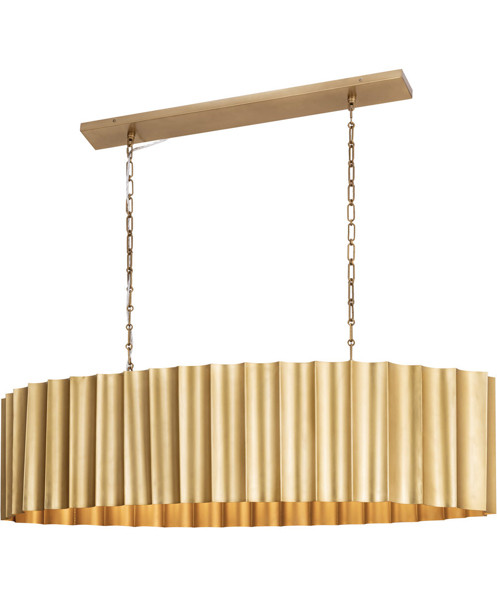 Allegra 5-Light Linear Pendant Weathered Brass