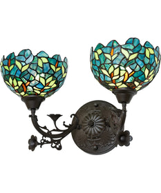 18" Wide Nightfall Wisteria 2 Light Wall Sconce Upward-facing