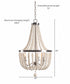 Dumas 22"W 5-Light Brushed Steel Finish Weathered White Wood Bead Chandelier by KenroyHome