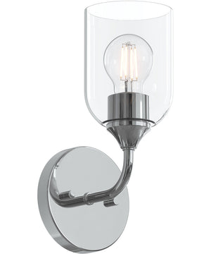 Ilia 1-Light Wall Sconce with Clear Glass Shade Polished Chrome