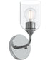 Ilia 1-Light Wall Sconce with Clear Glass Shade Polished Chrome