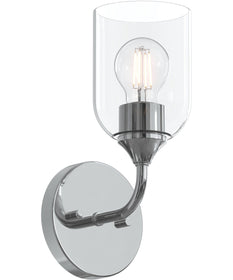 Ilia 1-Light Wall Sconce with Clear Glass Shade Polished Chrome