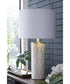 Faridworth Poly Table Lamp White/Gold