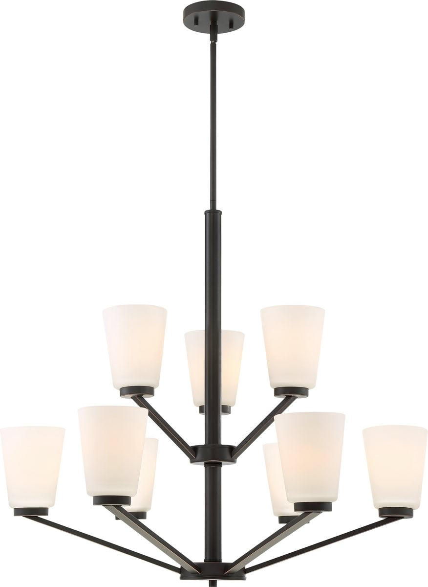 31"W Nome 9-Light Chandelier Mahogany Bronze
