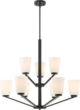 31"W Nome 9-Light Chandelier Mahogany Bronze