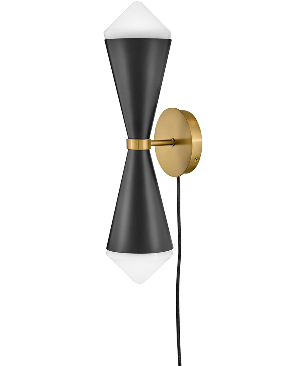 Betty 2-Light Large Two Light Sconce in Black