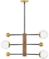 Auggie 3-Light Medium Adjustable Multi Tier Chandelier in Bright Brass