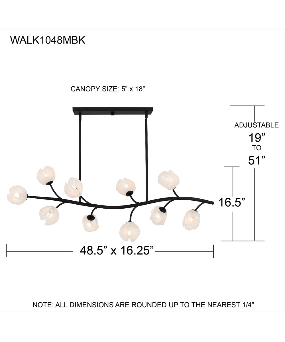 Walker 10-light Island Light Matte Black