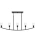 Jheni 5-Light Linear Chandelier with Clear Glass Shades Matte Black