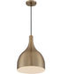 12"W Bellcap 1-Light Pendant Burnished Brass