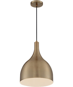 12"W Bellcap 1-Light Pendant Burnished Brass