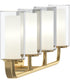 Mack 4-Light Vanity Light with Layered Glass Shades Brushed Gold
