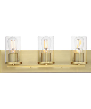 Lateral 3-Light Bath Vanity Satin Brass