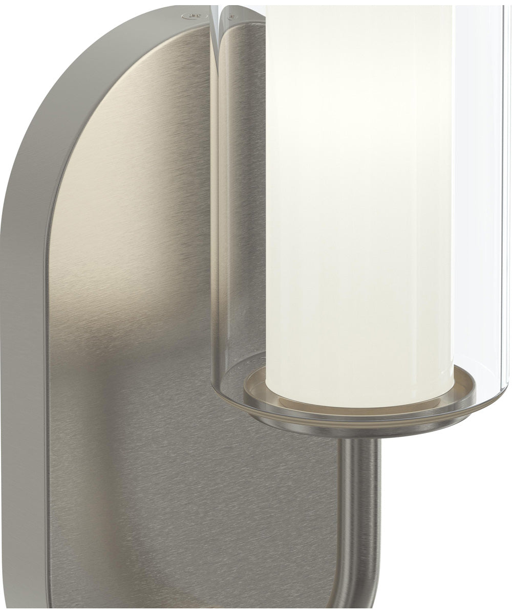 Mack 1-Light Wall Sconce with Layered Glass Shade Brushed Nickel