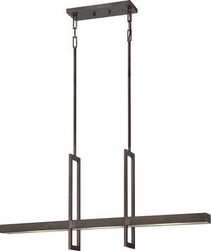 36"W Frame 3-Light LED Pendant Hazel Bronze