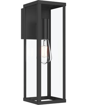 Ryle 1-Light Large Wall Lantern with Clear Glass Panels Matte Black