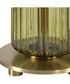 Table Lamp with Transparent Olive Green Glsas and Brass Plated Accents