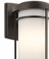 20"h Toman 1-Light Large Outdoor Wall Light Black Finish with Satin Etched Opal Glass Shade