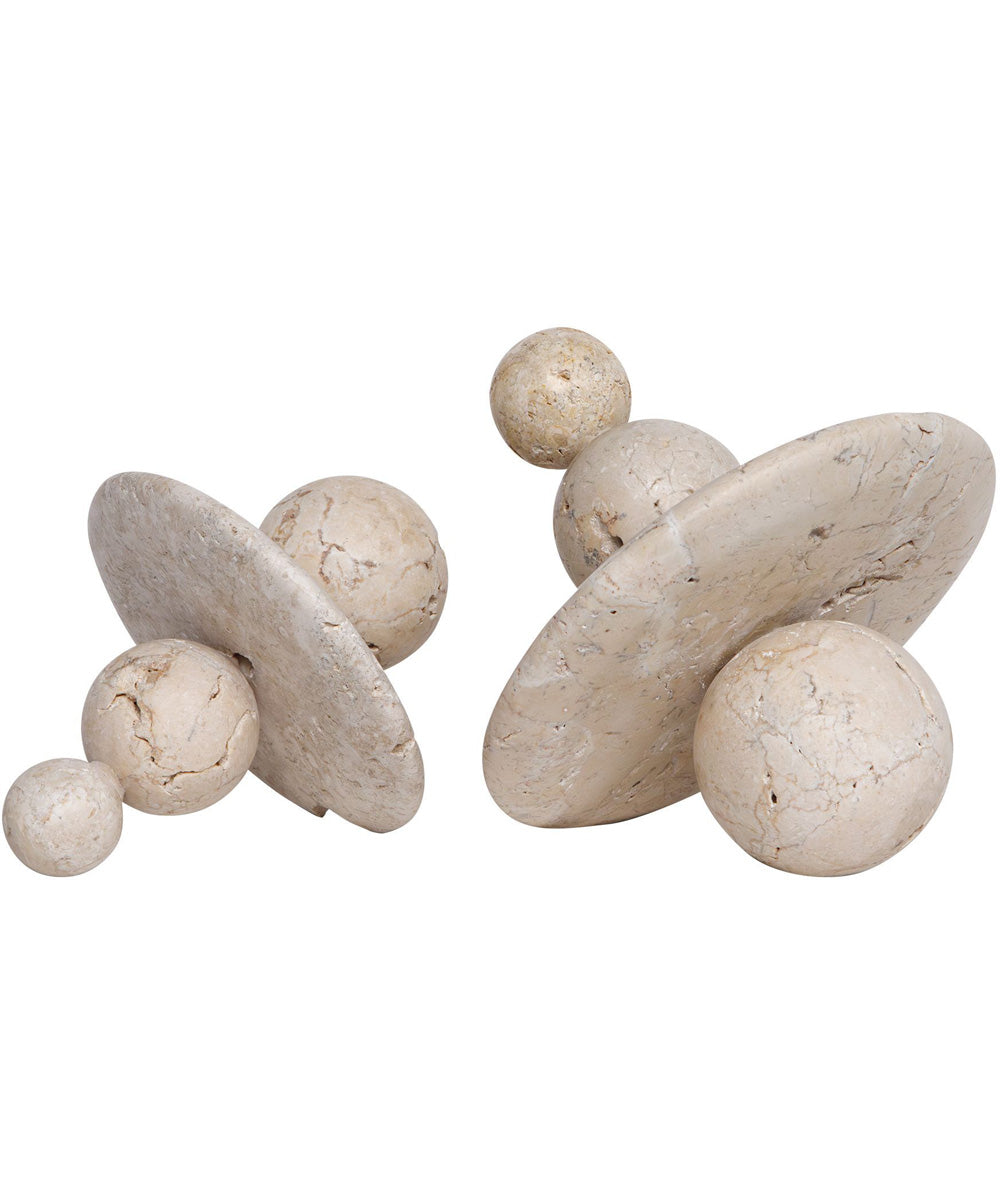 Quarried Stone Indoor-Outdoor Sculptures, Set of 2