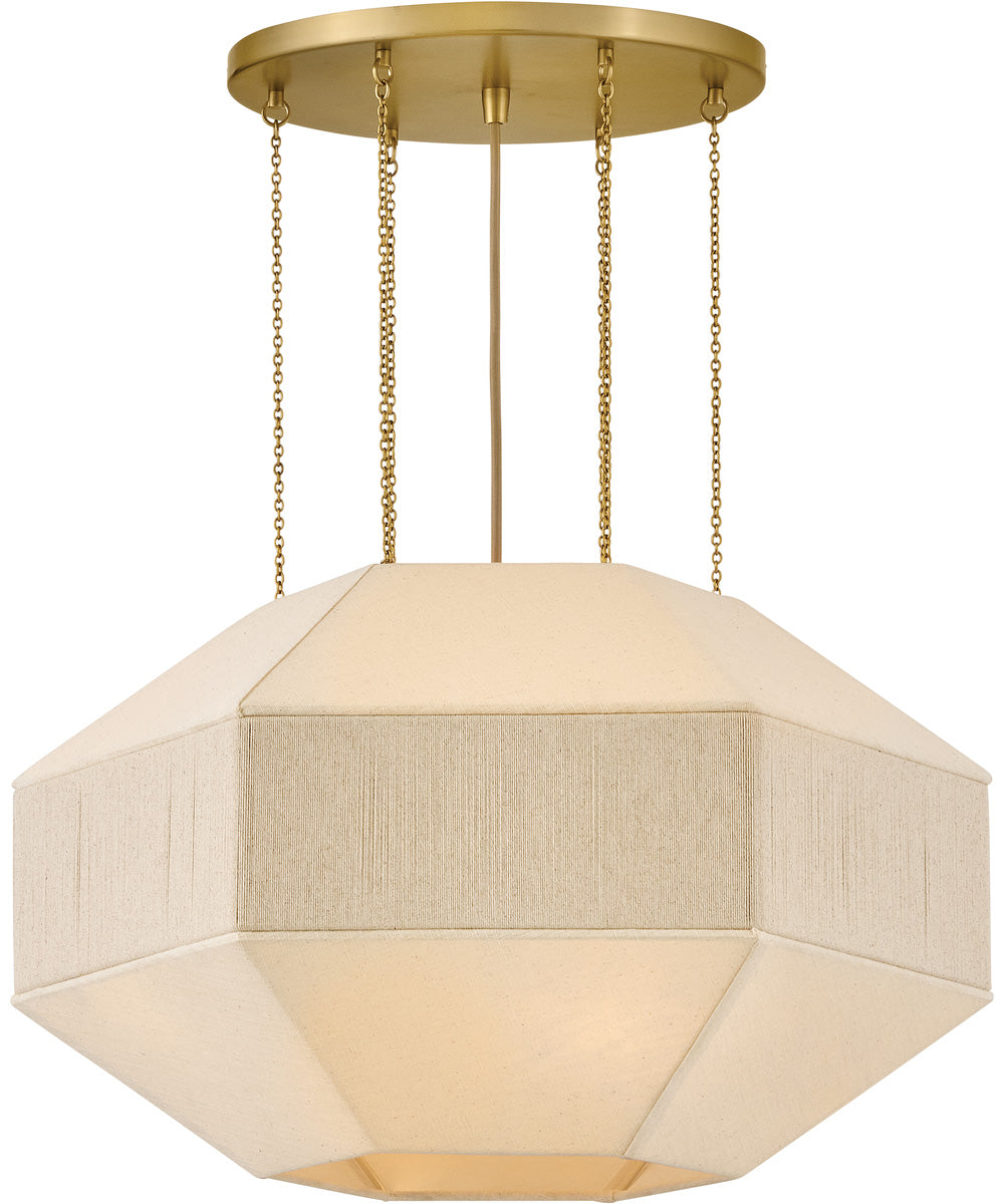 Lyla 4-Light Medium Convertible Chandelier in Lacquered Brass