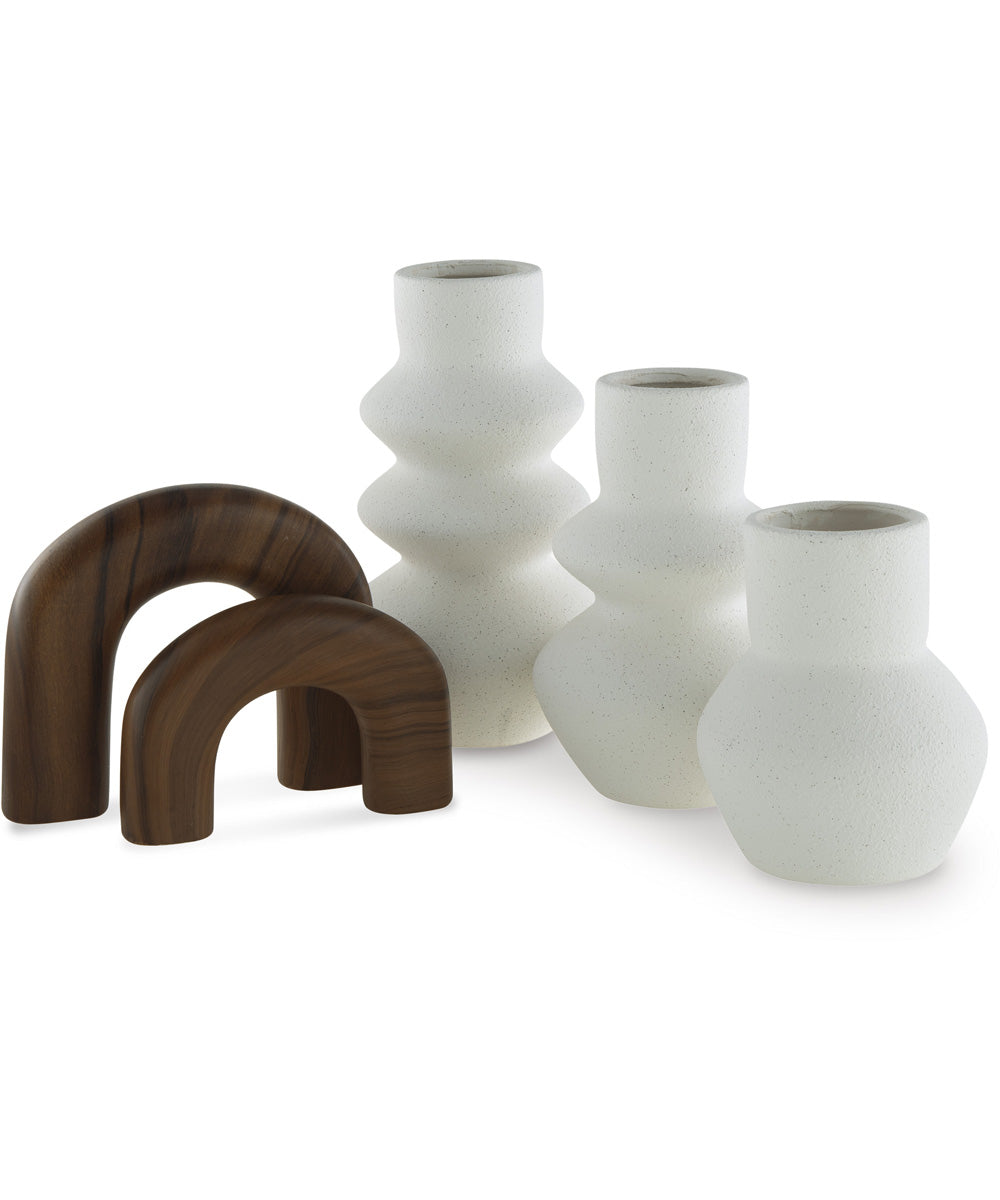 Carterworth Accessory Set Set of 5 White/Brown