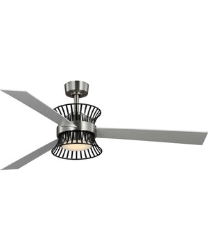 Bisbee 55-in 3-Blade Global Ceiling Fan with Matte Black Accent Brushed Nickel