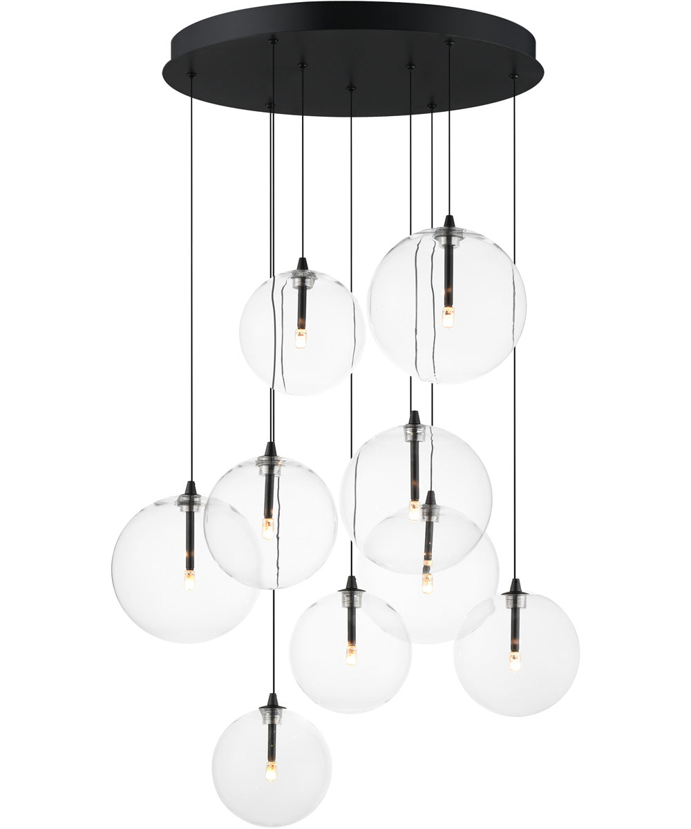 Global 9-Light LED Chandelier Black
