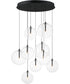 Global 9-Light LED Chandelier Black