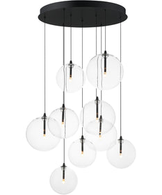 Global 9-Light LED Chandelier Black