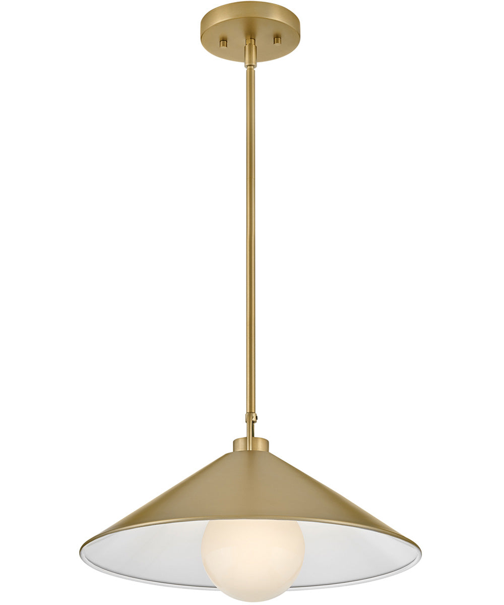 Milo 1-Light Large Pendant in Lacquered Brass