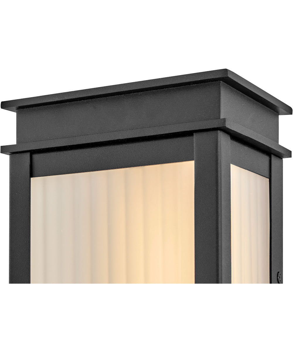 Rockwell LED-Light Large Wall Mount Lantern in Textured Black