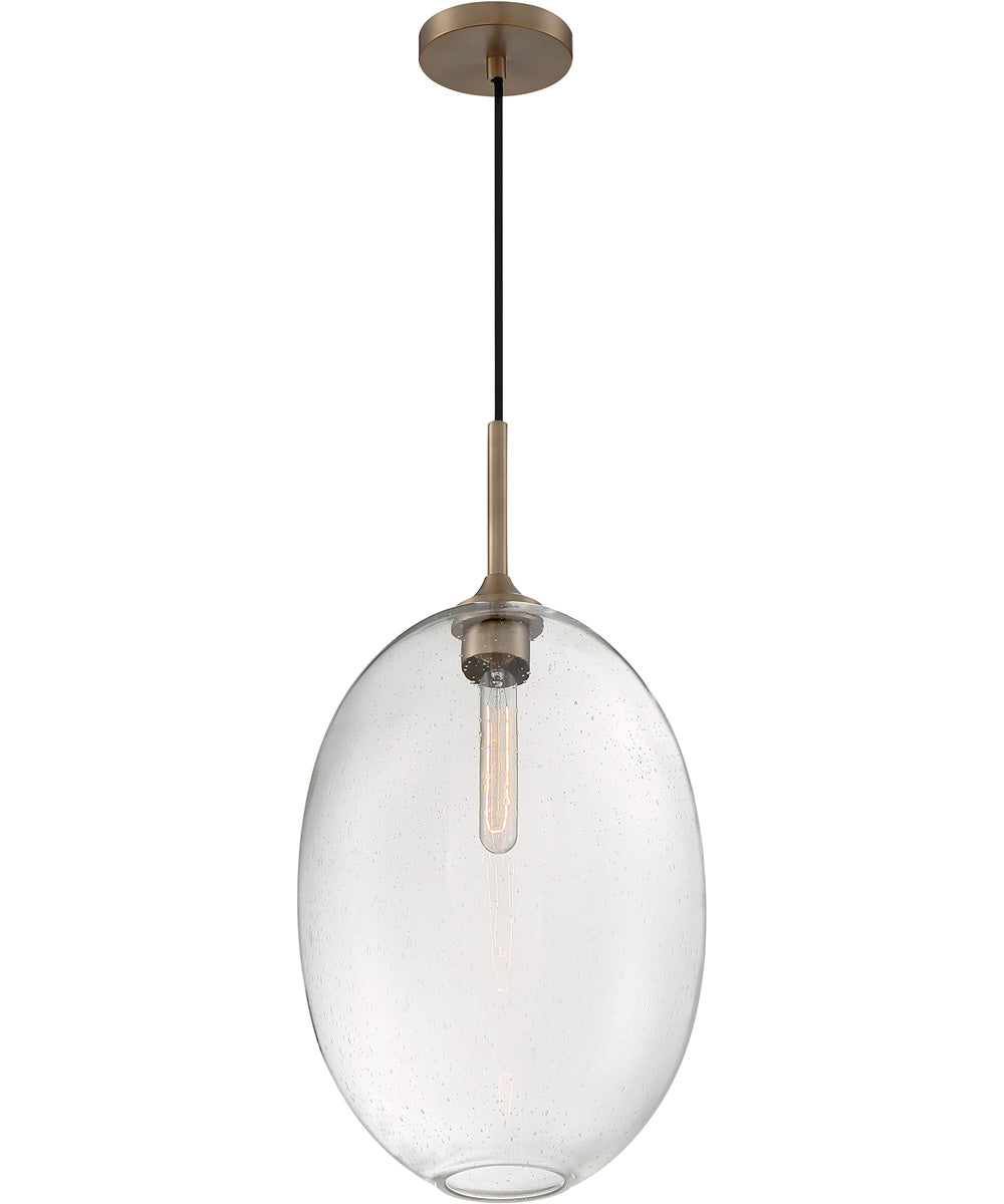 12"W Aria 1-Light Pendant Burnished Brass