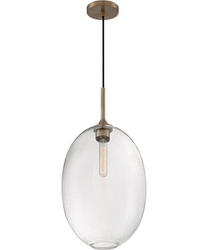 12"W Aria 1-Light Pendant Burnished Brass