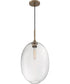 12"W Aria 1-Light Pendant Burnished Brass