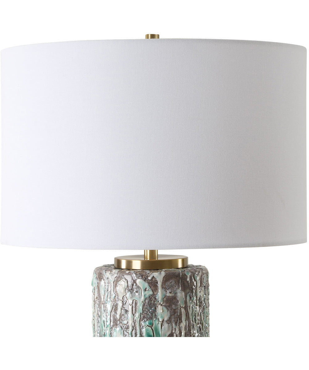Meltdown Ivory Teal Table Lamp