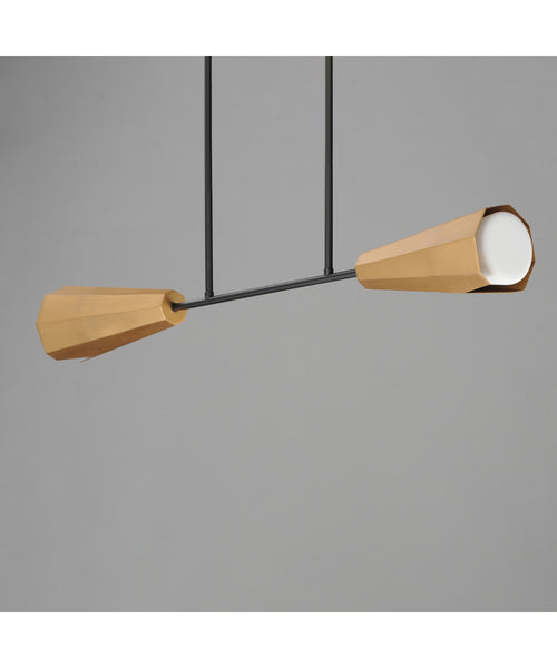 Maxim Rizzo Linear Pendant Black / Antique Brass 10816SWBKAB