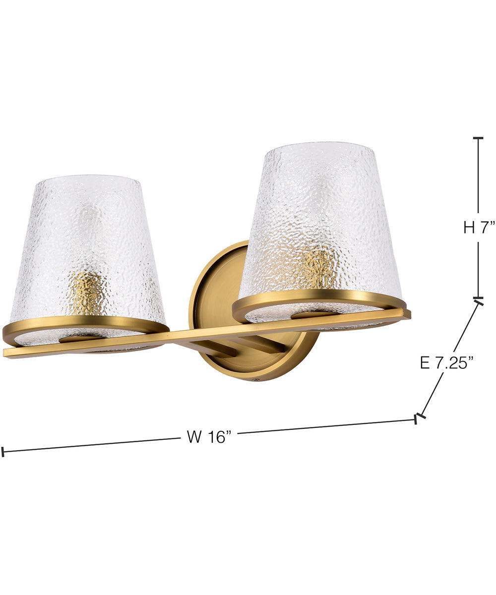 Valentine 2-Light Vanity & Wall Vintage Brass