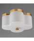 Clover 2-Light Flush Mount Natural Aged Brass