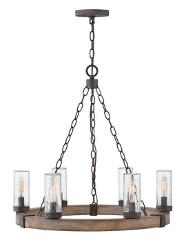 24"W Sawyer 6-Light Outdoor Chandelier in Sequoia