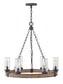 24"W Sawyer 6-Light Outdoor Chandelier in Sequoia