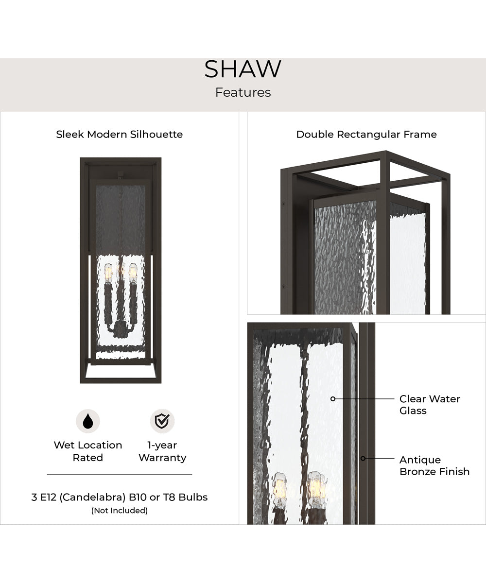 Shaw 25 inch 1 Light Outdoor Wall Light with Clear Glass Antique Bronze