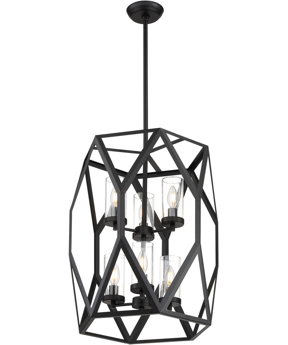 20"W Zemi 6-Light Pendant Black