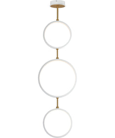 Hoopla 3-Light LED Pendant White/Gold
