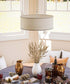 Margot 22"W 3-Light Brushed Steel Finish with Silver Metallic Drum Shade Pendant Light by KenroyHome
