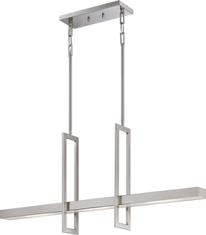 36"W Frame 2-Light LED Pendant Brushed Nickel