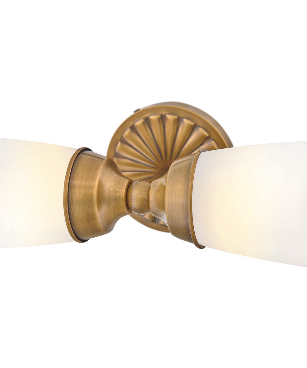 Alexis 2-Light Large Two Light Sconce in Heritage Brass