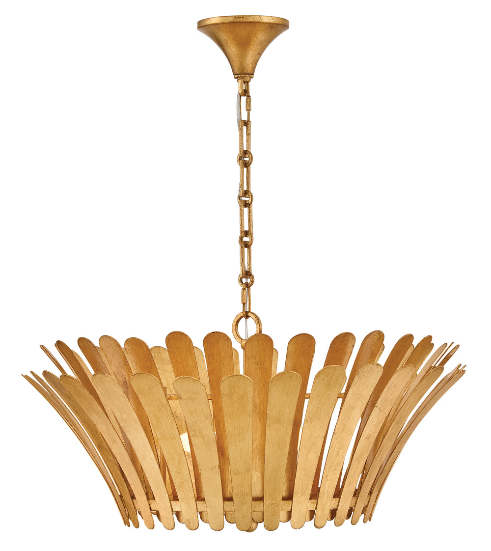 Reina 3-Light Medium Tapered Chandelier in Distressed Brass
