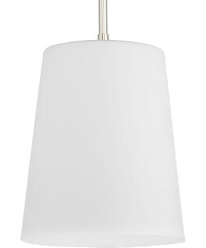 Clarion 1-Light Etched White Pendant P500429 Polished Nickel