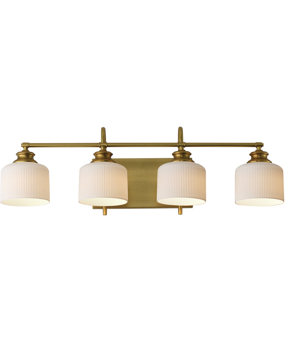Bisque 4-Light Bath Vanity Natural Aged Brass